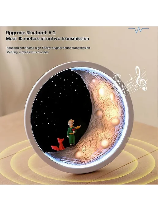 Лунный ночник с динамиком, Bluetooth Цв. Белый, белый, фото 4