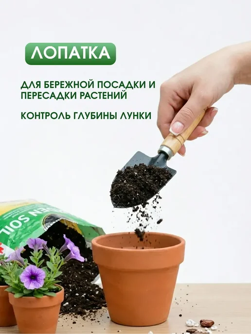 Набор садовых инструментов для растений и рассады, вариант, фото 4