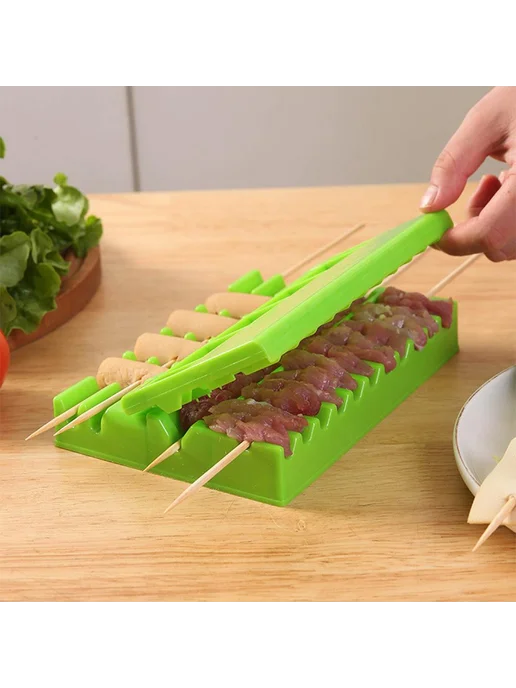 Шампуры для шашлыка, набор для нанизывания мяса и овощей, вариант, фото 4