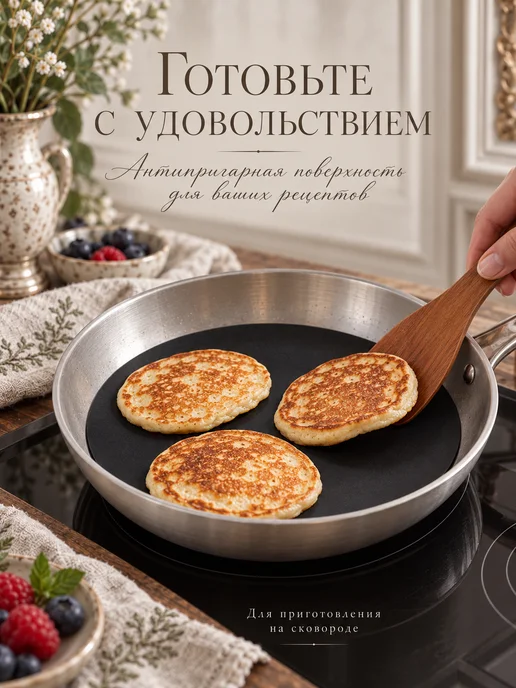 Коврик кулинарный антипригарный для сковороды 26см стекловол, вариант, фото 6