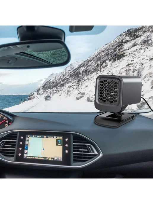 Автообогреватель вентилятор 360° вращение, прикуриватель, вариант, фото 7