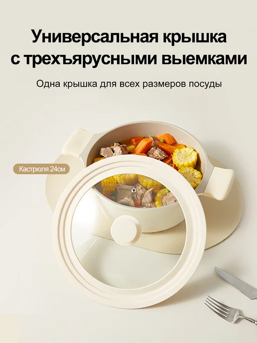 Redchef Универсальная крышка для сковороды 24 см, 26 см, 28 см, вариант, фото 3