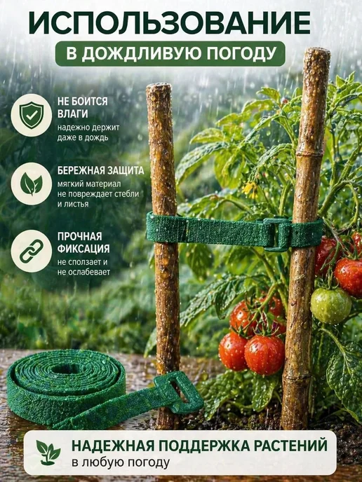 Многоразовые подвязки для растений 100 шт сад и теплица, 100 шт, фото 4
