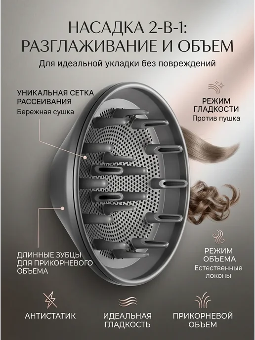Диффузор для фена с магнитным креплением, вариант