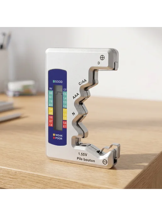 Тестер батарей LCD, измеритель ёмкости, цифровой для batteri, серый, фото 2