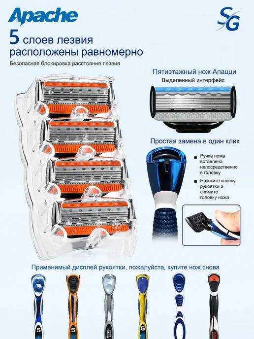 Сменный бритвенный блок,4 лезвия,Подходит для Amway, 4 шт, фото 2