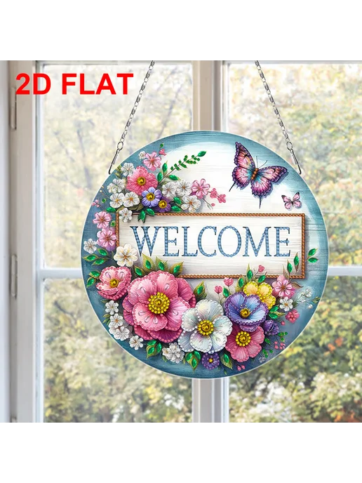 Набор для DIY 2D алмазной мозаики с цветами, 24x24см, 24x24 см, фото 3