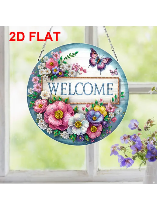 Набор для DIY 2D алмазной мозаики с цветами, 24x24см, 24x24 см, фото 4