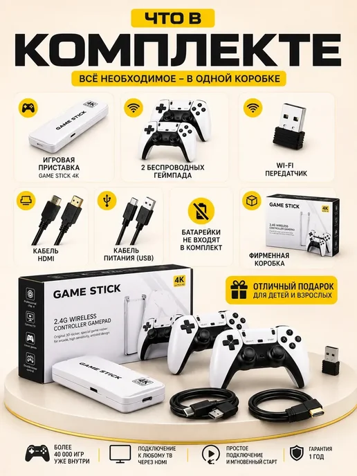 Игровая приставка консоль для телевизора Game Stick 128 Гб, 128 ГБ, фото 5