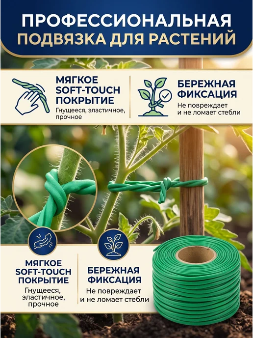Подвязка для растений 100 м, проволока подвязочная садовая, 100 м, фото 2