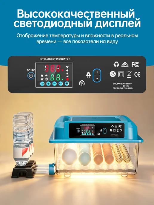 Автоматический инкубатор для яиц 220В 12В, зеленый, фото 8