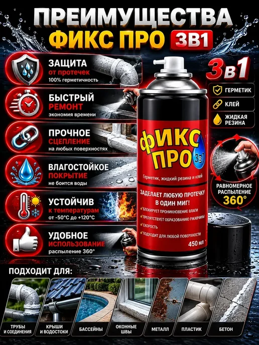 Анжи Герметик жидкая резина и клей 3в1 черный, черный, фото 2
