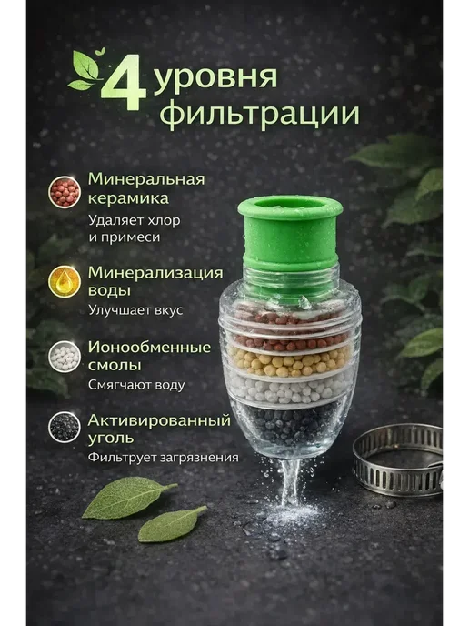 1 АналиМ Водоочиститель на кран фильтр насадка для воды, вариант, фото 6