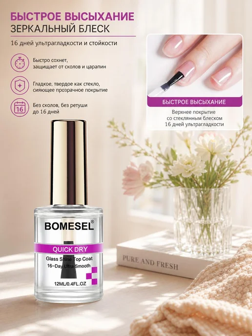 BOMESEL топ для ногтей бесцветный, вариант