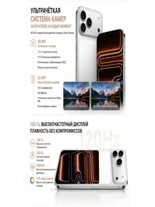 Смартфон Pro Max I17 Pro Max 16/1024 ГБ (восстановленный), оранжевый, фото 4
