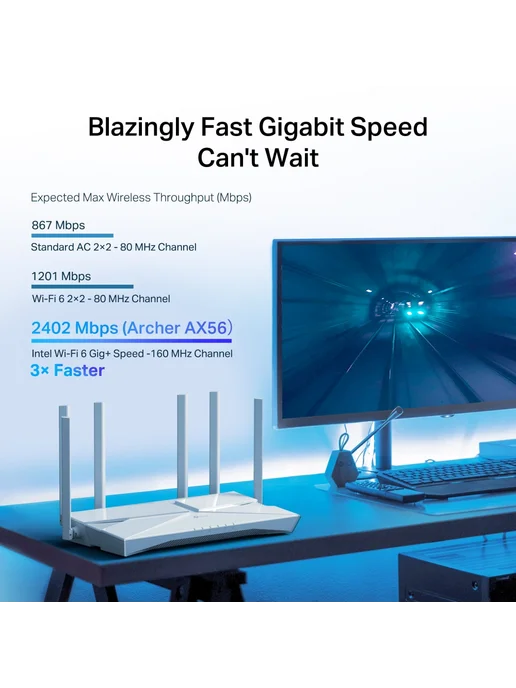 TP-link Роутер Wi-Fi Archer AX56, белый, фото 6