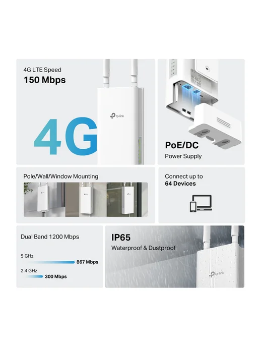 TP-link Роутер 3G 4G Archer MR402-Outdoor, 3 г, 4 г, фото 5