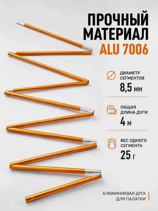 Дуга для палатки алюминиевая 4,1 м, ремонтный каркас из 11 1, 4,1 м, фото 4