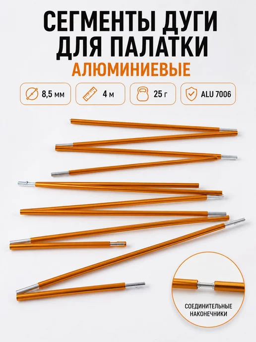 Дуга для палатки алюминиевая 4,1 м, ремонтный каркас из 11 1, 4,1 м, фото 5