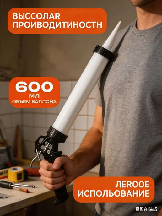 Пистолет для герметика Механический, 607 мл, Закрытый, 607 мл, фото 6
