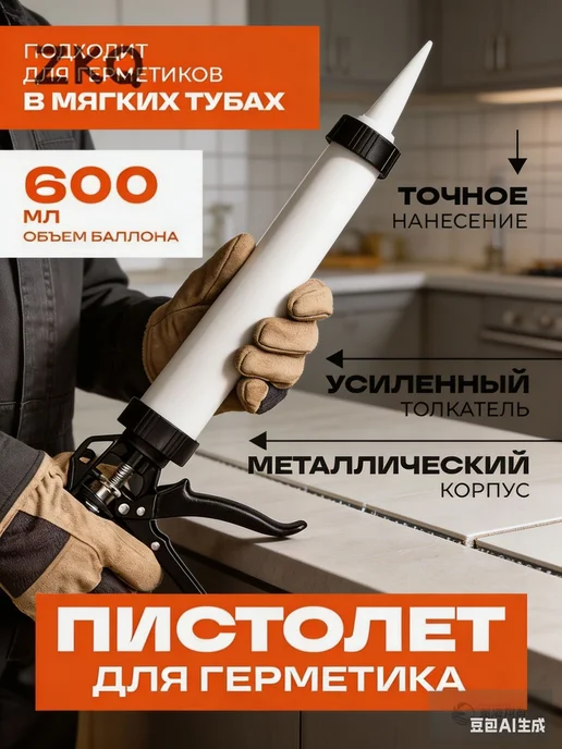 Пистолет для герметика Механический, 607 мл, Закрытый, 607 мл, фото 7