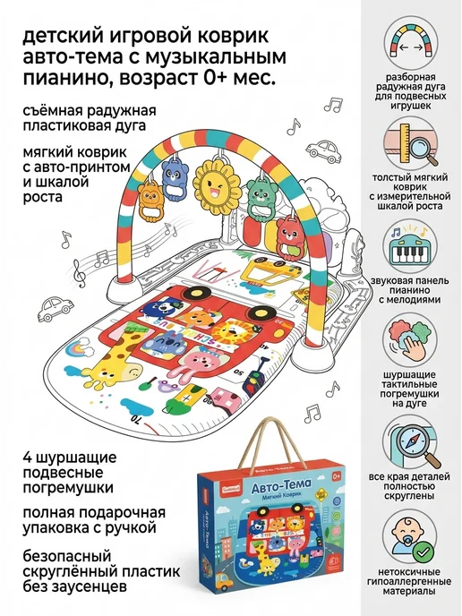 CHICCO Игровой развивающий коврик для новорожденного 0+, синий, фото 2
