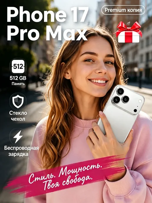 Смартфон Pro Max Phone 17 Pro Max 1 ТБ, серебристый