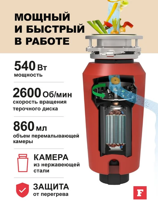 Измельчитель пищевых отходов Franke SLIM 50, вариант, фото 2