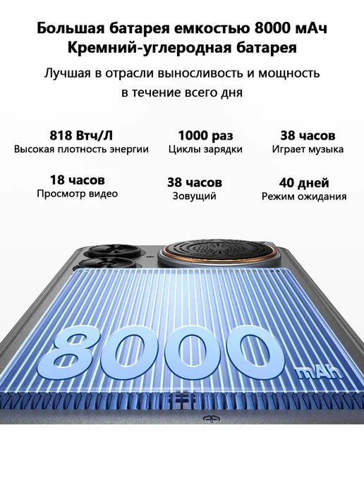 Смартфон DOOGEE M30V 256 ГБ, серебристый, фото 7