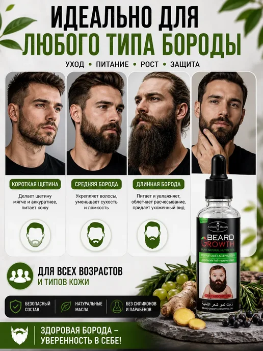ДомИЯ масло для роста бороды и усов для ухоженных мужчин, вариант, фото 5