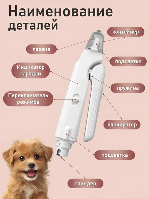Когтерезка для кошек с ограничителем и подсветкой, белый, фото 4