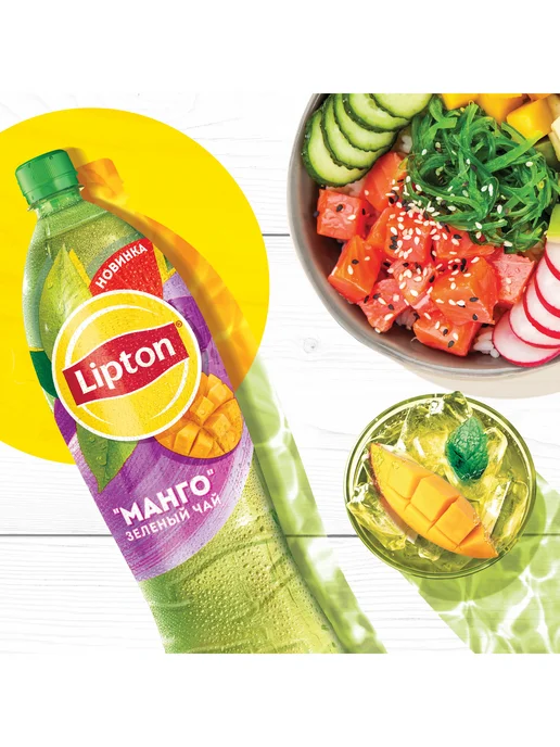 Lipton Напиток холодный чай Липтон Зеленый Манго, 12 шт по 1 л, 12 шт, 1 л, фото 3