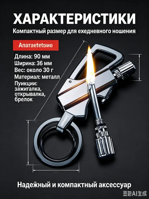 спички Вечная спичка, огниво туристическое, серый, фото 5