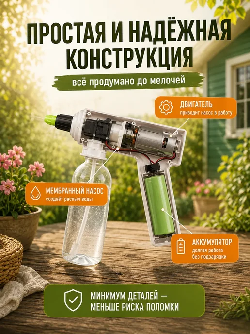 Опрыскиватель садовый аккумуляторный триггер распрыскиватель, вариант, фото 7
