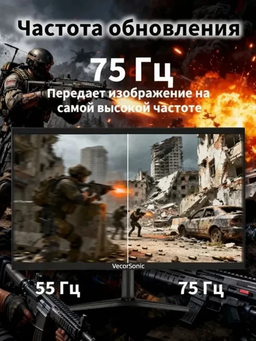 VecorSonic 20-дюймовый IPS-монитор 1440×900, 75 Гц, черный, 1440x900, фото 5