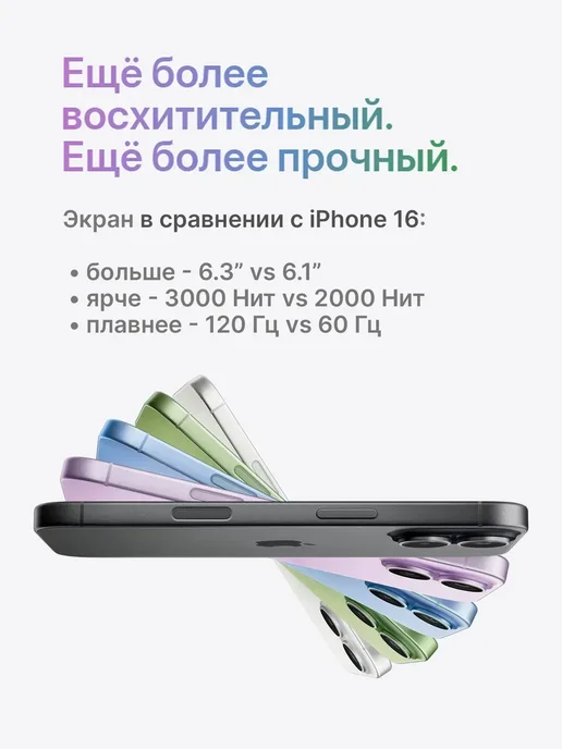 Смартфон Apple iPhone 17 256 ГБ, синий, фото 4