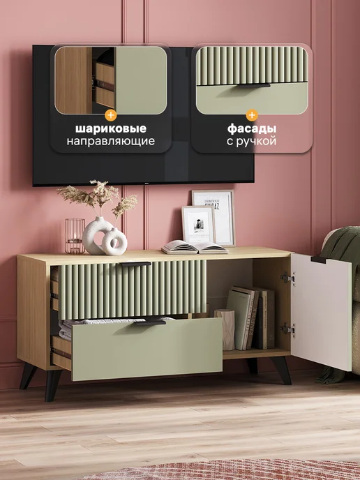 Стендмебель Тумба под ТВ Матео на ножках МДФ, вариант, фото 3
