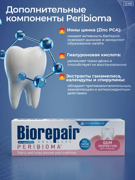 Biorepair Зубная паста для защиты десен Peribioma Gum, 75 мл, 75 мл, фото 5