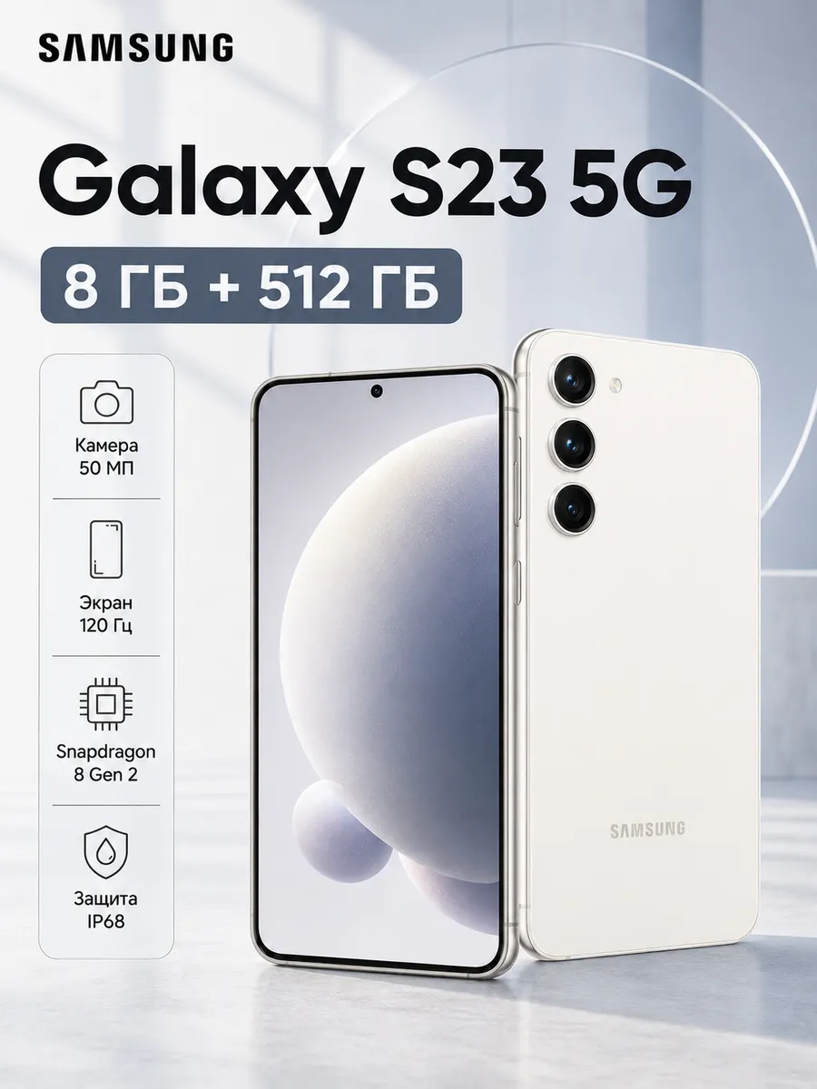 Samsung Смартфон S23 8 512 ГБ белый