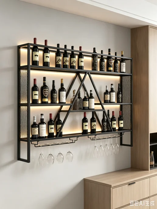 Настенный винный шкаф, черный, фото 7