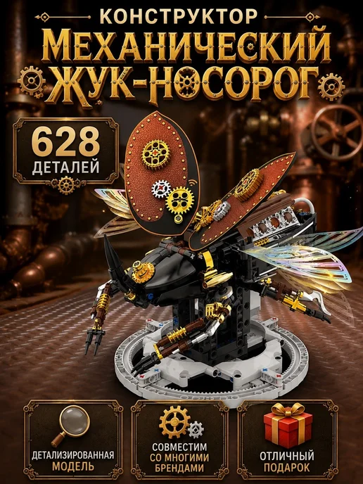 LEGO,, Конструктор Механический Жук-носорог 628 деталей, вариант