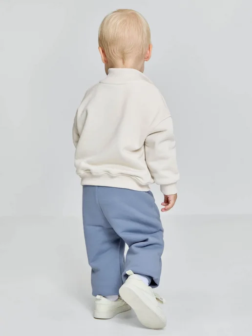 Crockid Хлопковые брюки со шнуровкой для мальчика, синий, фото 4