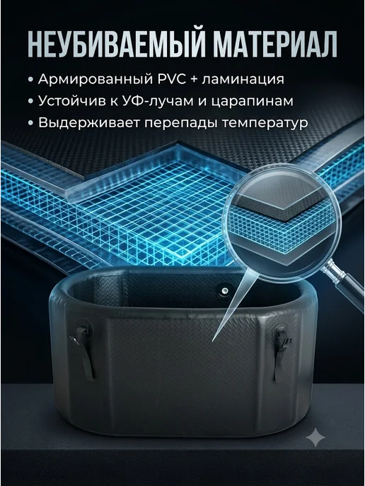 Ледяная надувная ванна купель для льда овальная, черный, фото 2