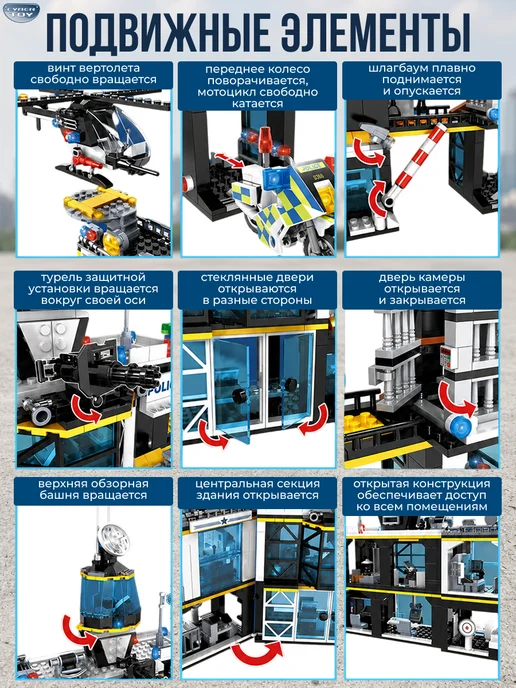 Cybertoy Конструктор для мальчиков полицейский участок, голубой, фото 2