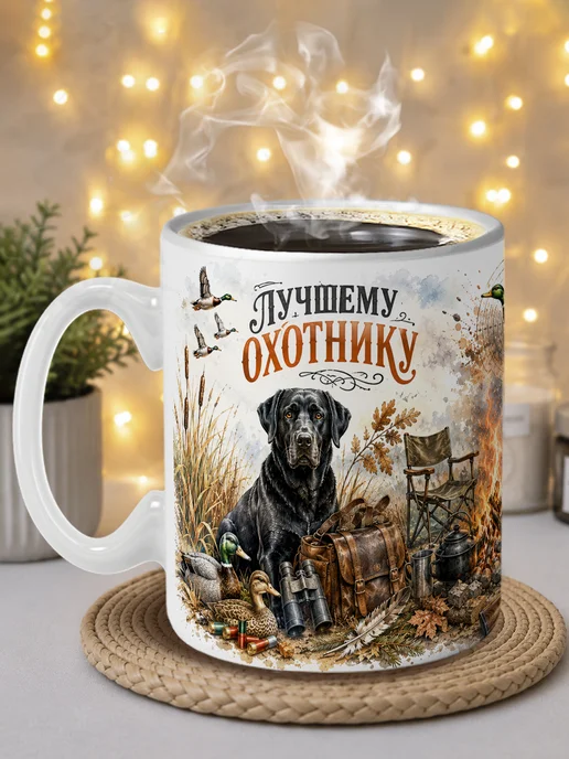 LapinMega Кружка охотнику в подарок «Лучший охотник» 330 мл, 330 мл, фото 3
