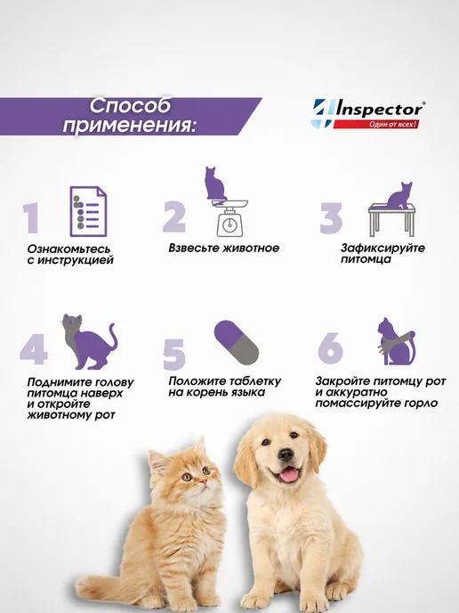 inspector Таблетки от клещей блох глистов для собак QUADRO 8-16 кг, 816 кг, фото 6