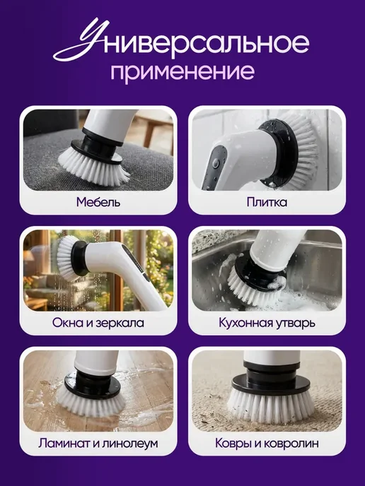 EasyLiving Электрическая щетка для уборки 9 в 1, белый, фото 7