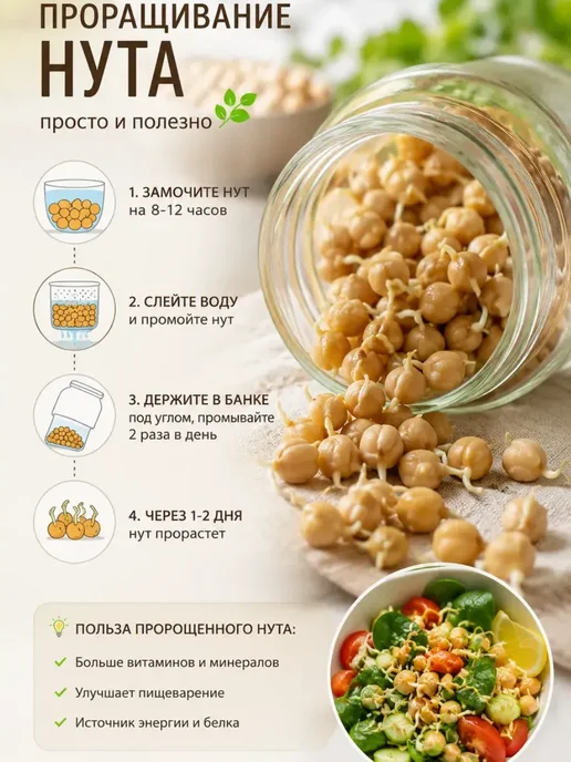 Дерево Любви Нут крупа для каш и проращивания 10 кг, 10 кг, фото 4