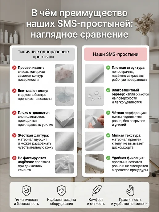 АКМЕ Простыни одноразовые в рулоне 200х70 12 г м², 12 г, фото 4