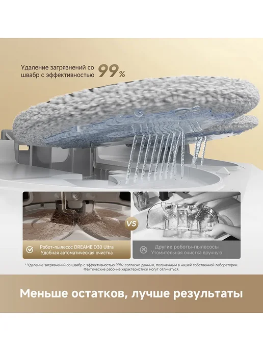 Dreame Робот-пылесос D30 Ultra CE Black, 25000 Па, RU-версия, белый, фото 7